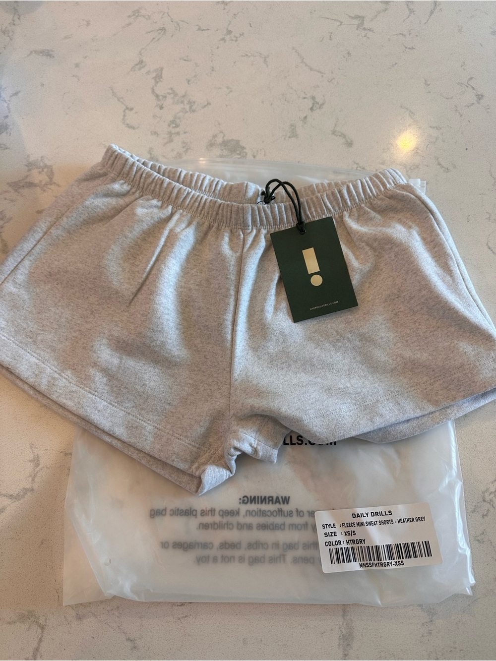 Daily Drills Heather Gray Fleece Shorts